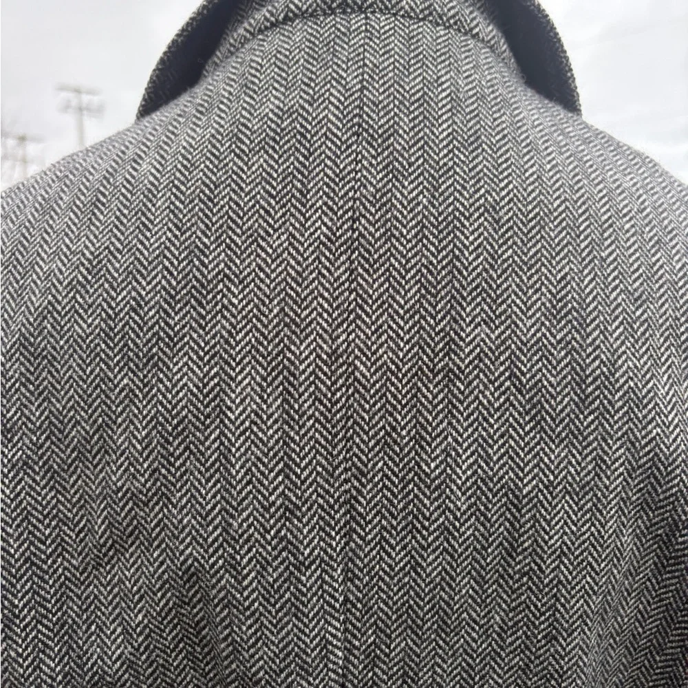 Vintage Herringbone Wool Coat Sz 12 - Picture 8 of 11